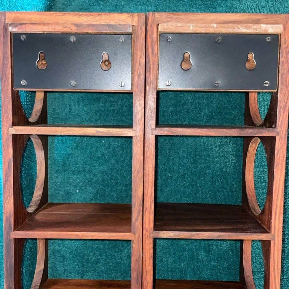 Crate&Barrel Shesham 5 bottle wine racks
